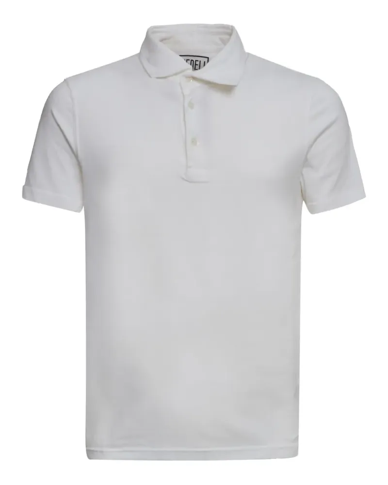 Fedeli Poloshirt mit Perlmutt-Knöpfen - Weiß Weiß