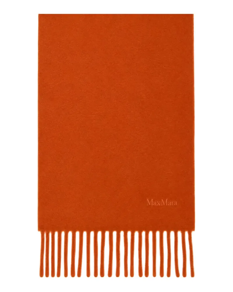 Max Mara Schal mit Logo-Stickerei - Orange Orange