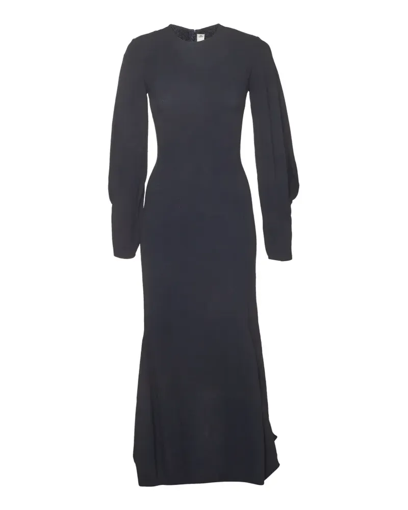 Victoria Beckham Midikleid mit Puffärmeln - Schwarz Schwarz