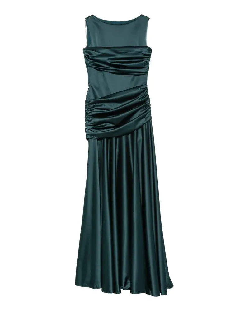 Chiara Boni rushed satin-finish maxi dress - Grün Grün