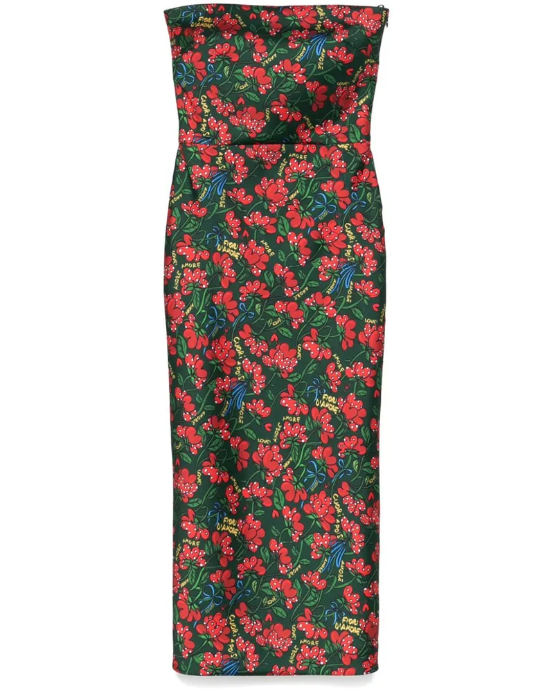 Alessandro Enriquez Midikleid mit Blumen-Print - Grün Grün