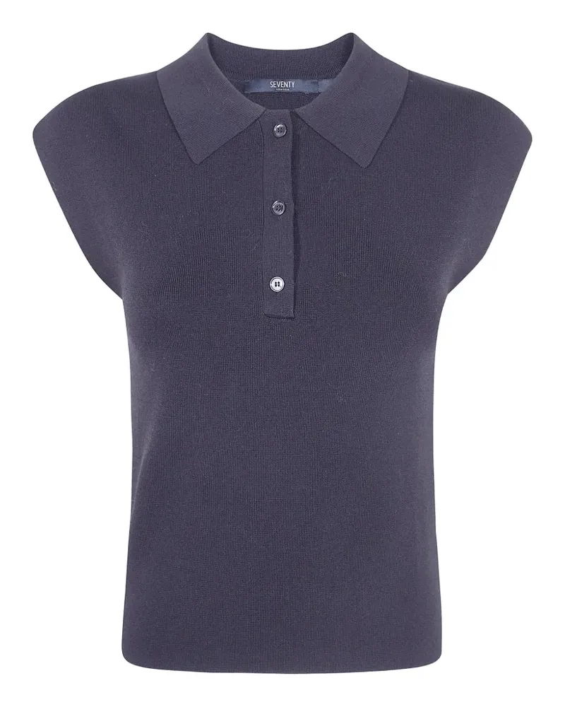 Seventy buttoned polo top - Blau Blau