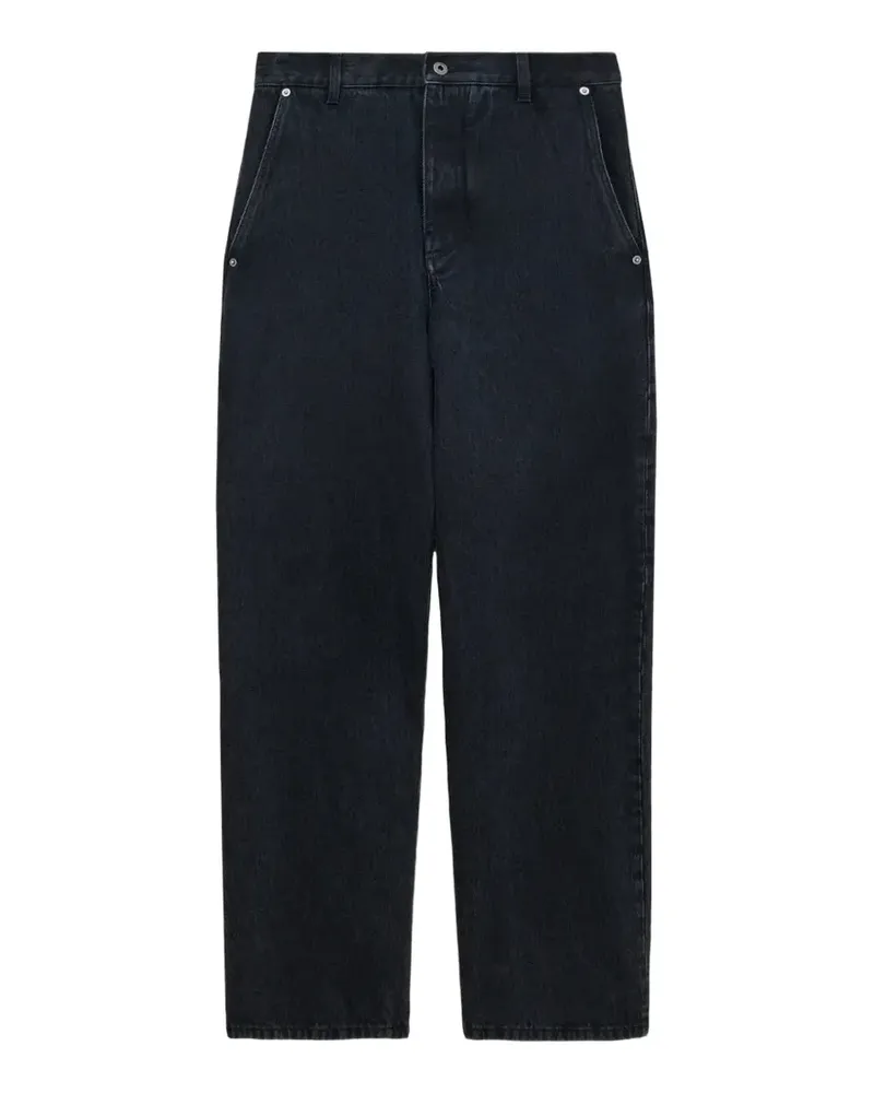Loewe Gerade Jeans mit Leder-Patch - Schwarz Schwarz