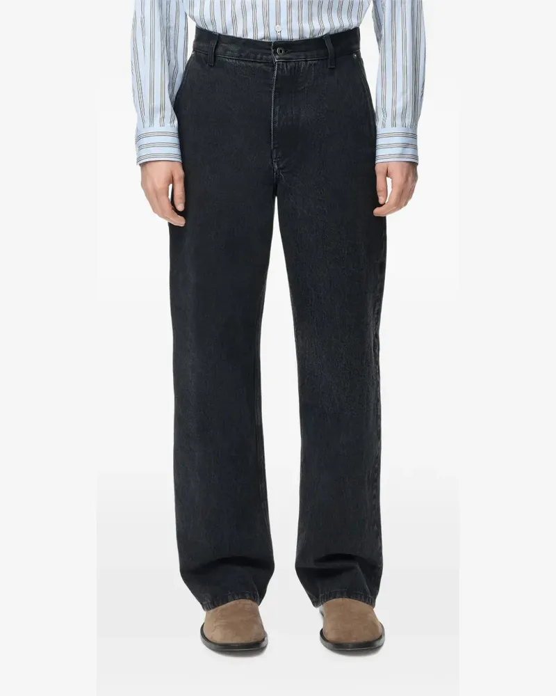 Loewe leather-patch straight-leg jeans - Schwarz Schwarz