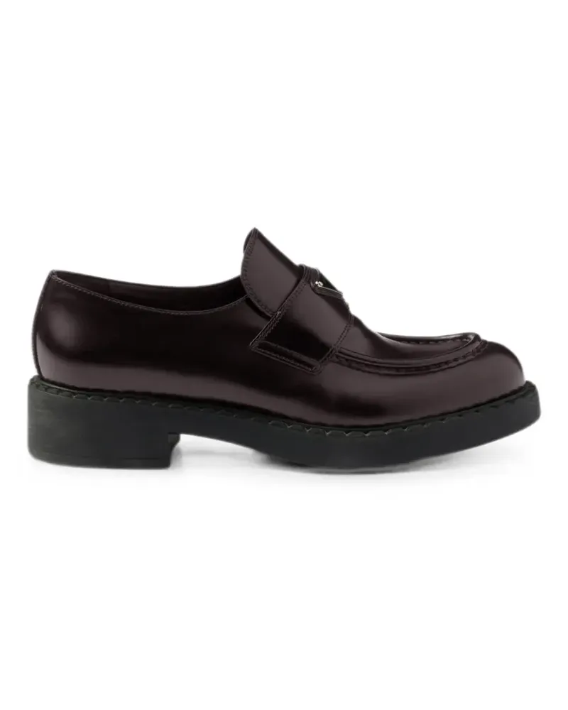 Prada Chocolate brushed leather loafers - Braun Braun