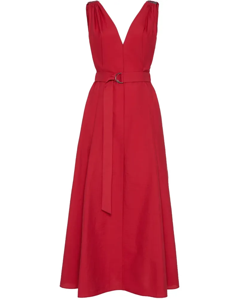 Brunello Cucinelli Midikleid aus Popeline - Rot Rot