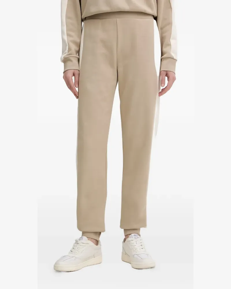 Armani Exchange logo-embroidered side-stripe track pants - Nude Nude