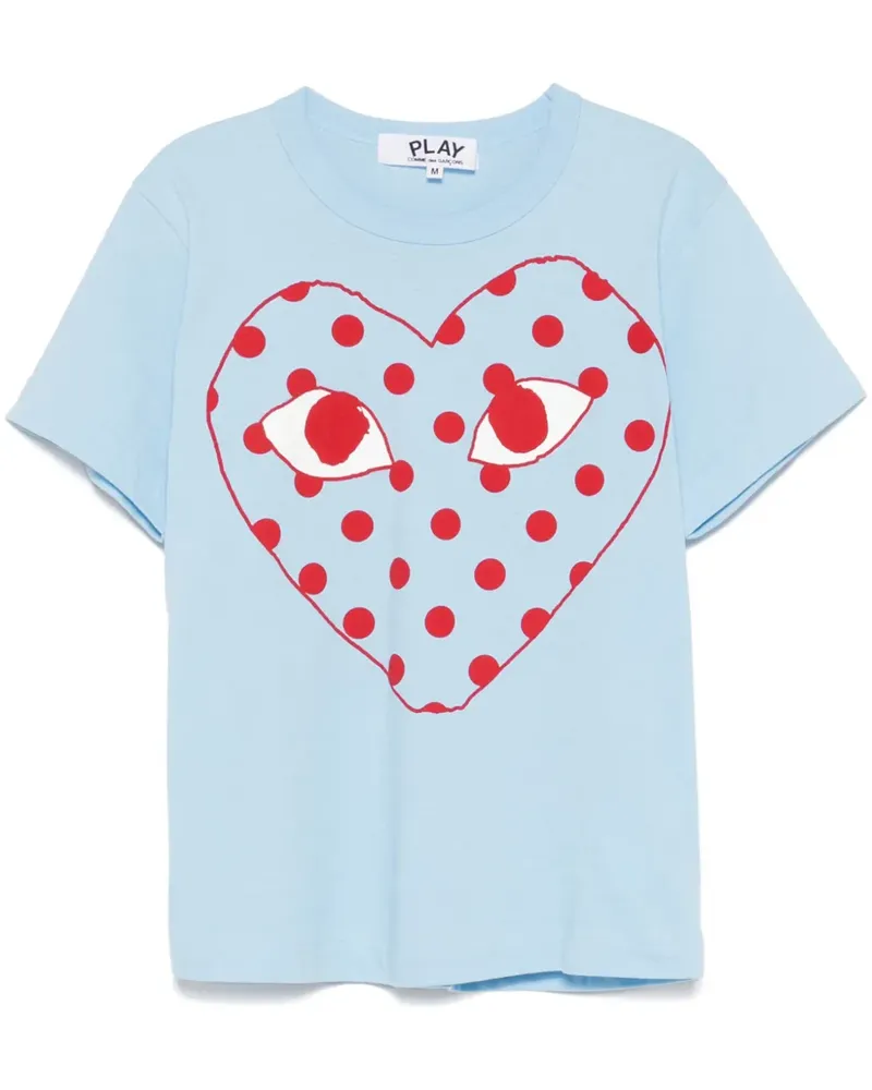 Comme des Garçons T-Shirt mit Herz-Print - Blau Blau