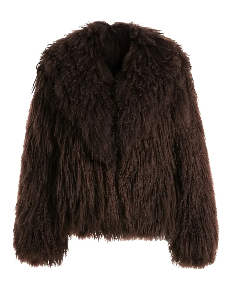 16ARLINGTON Maryam shearling jacket - Braun Braun