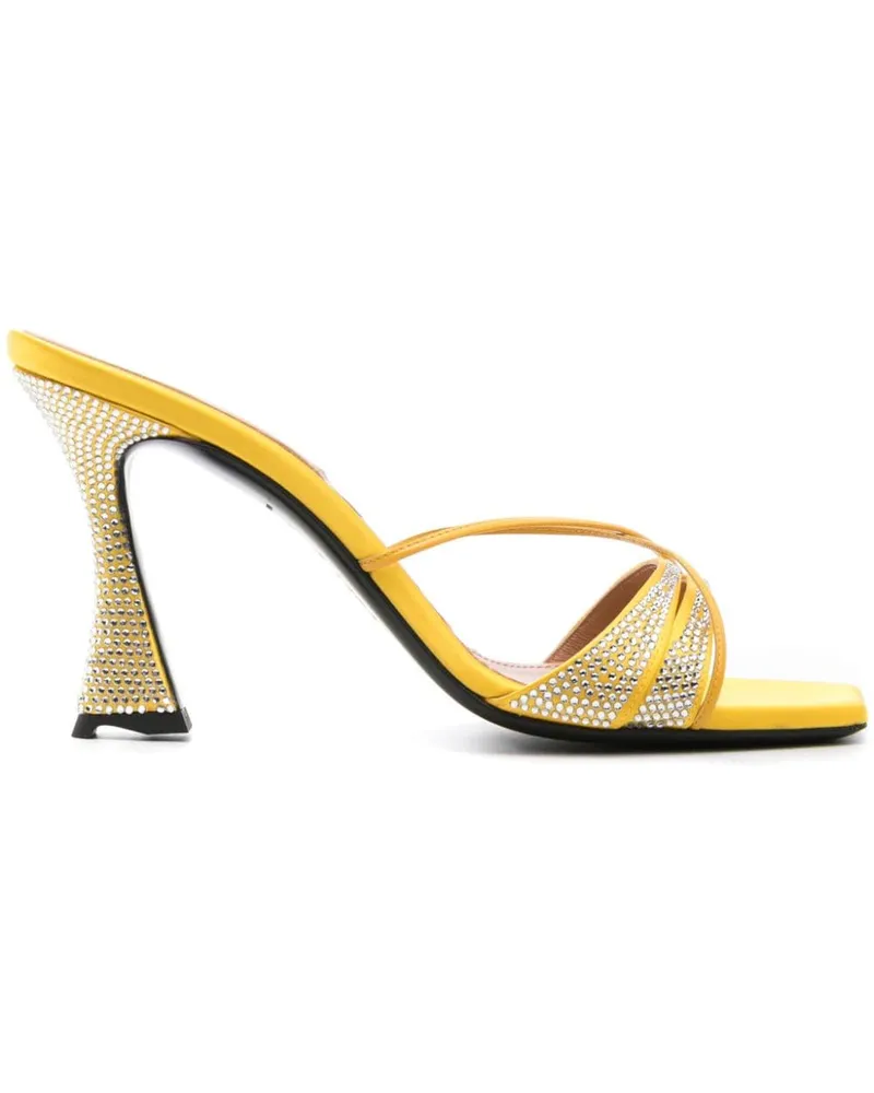 D’Accori Lust Mules mit Strass - Gelb Gelb
