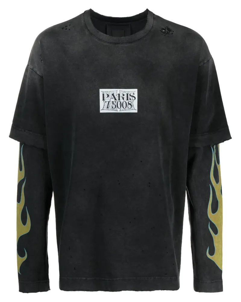 Givenchy T-Shirt im Layering-Look - Schwarz Schwarz