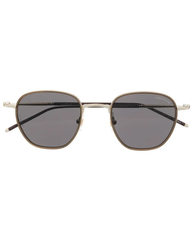 Montblanc Sonnenbrille mit eckigem Gestell - Grau Grau