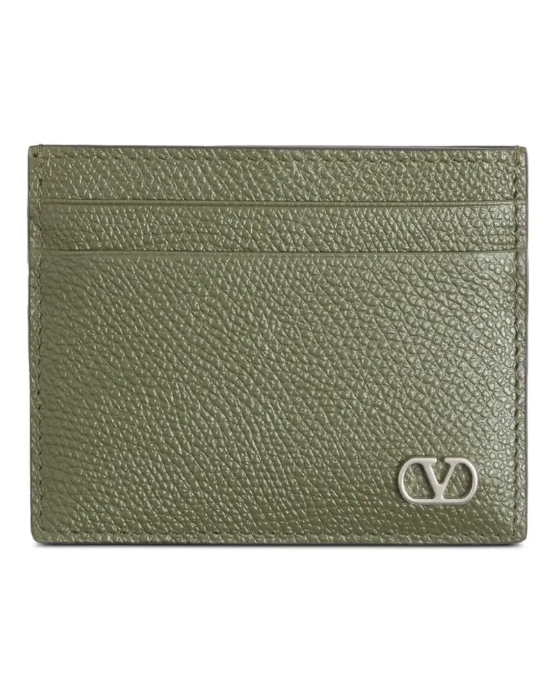 Valentino Garavani VLogo Signature cardholder in grainy calfskin - Grün Grün