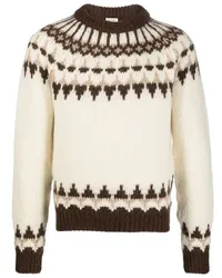 Saint Laurent Pullover mit Fair-Isle-Muster Nude