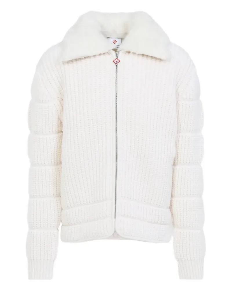 Casablanca Paris Jacke aus geripptem Strick - Weiß Weiß