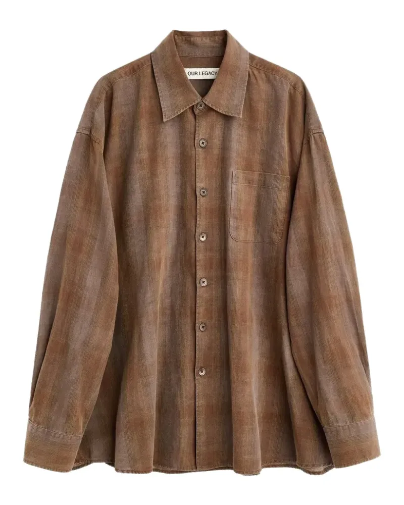 Our Legacy checked chest-pocket shirt - Braun Braun