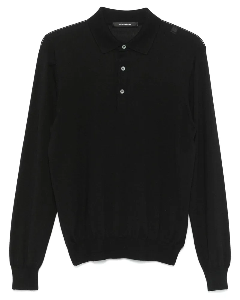 Tagliatore Poloshirt mit Knopfverschluss - Schwarz Schwarz