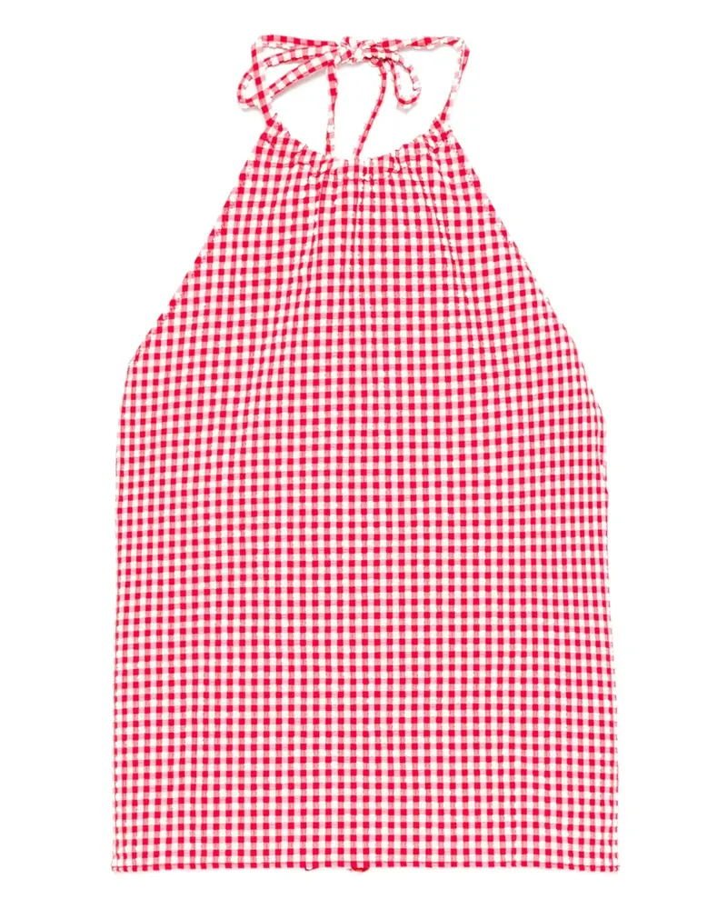 Hunza G Kariertes Neckholder-Top - Rot Rot