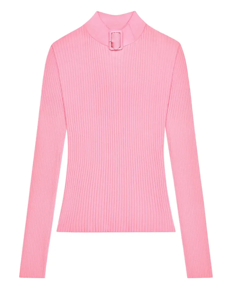 Courrèges Gerippter Pullover mit Schnalle - Rosa Rosa