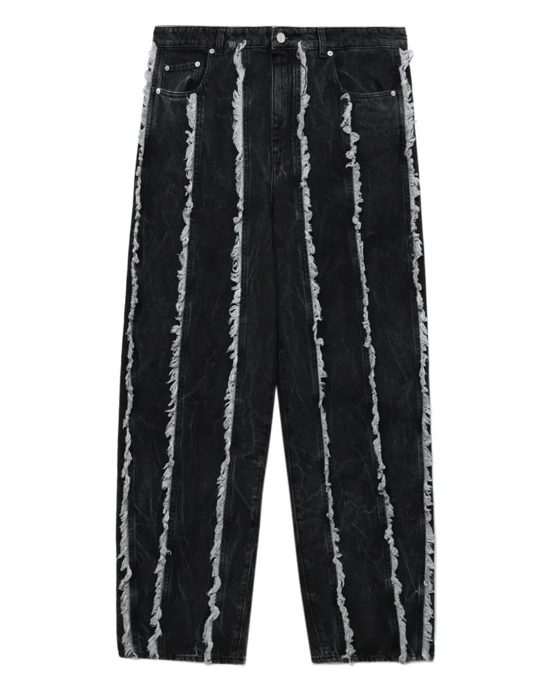 Séfr Ausgefranste Cutline Jeans - Schwarz Schwarz