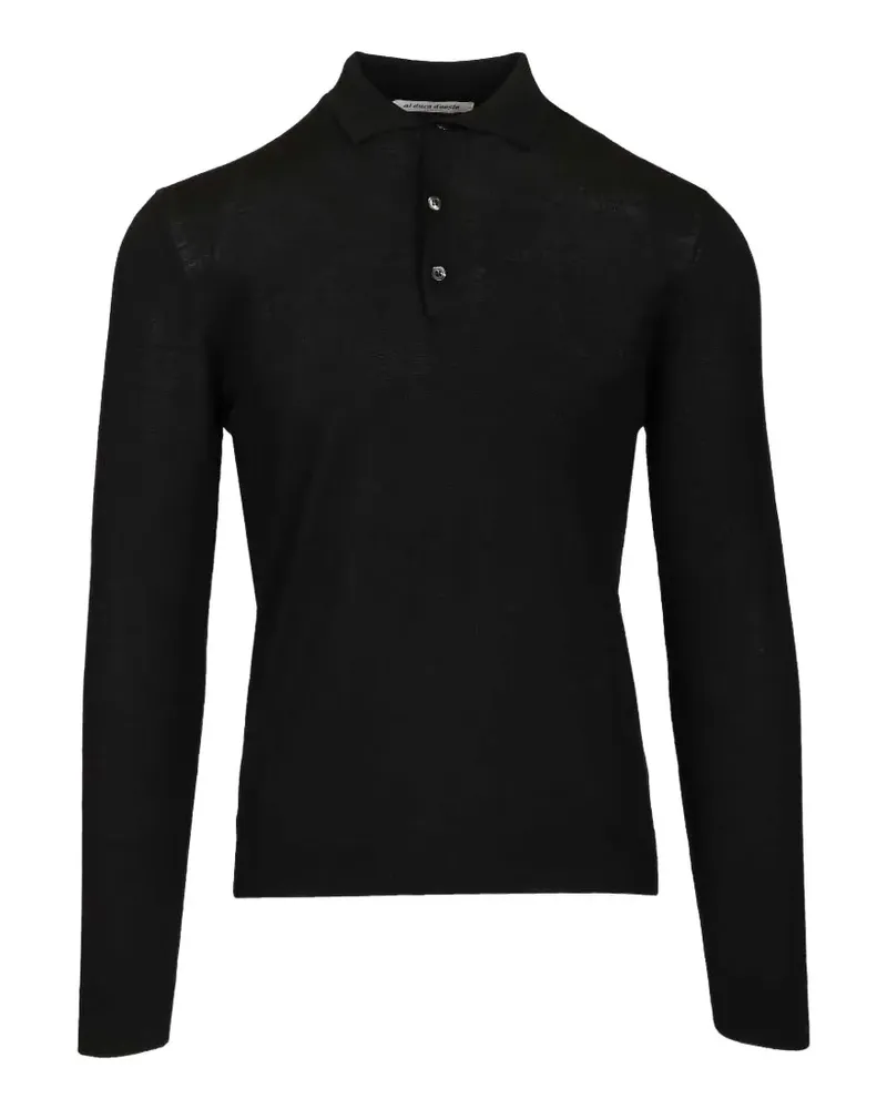 Al Duca D’Aosta 1902 long-sleeve knitted polo shirt - Schwarz Schwarz
