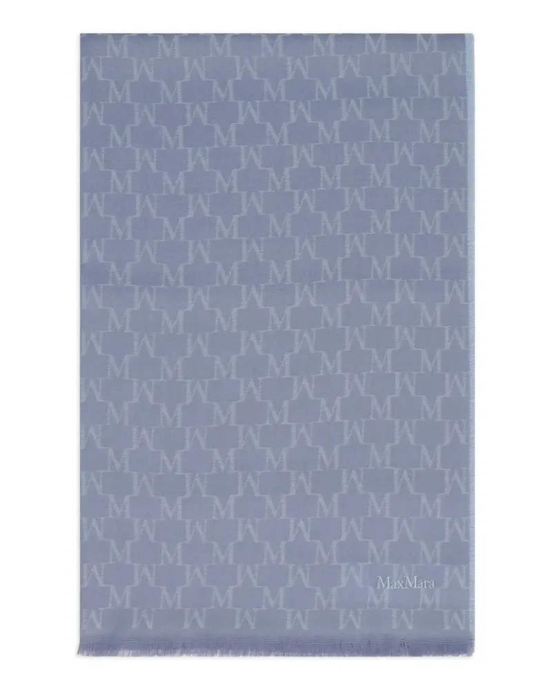 Max Mara Jacquard-Schal mit Monogrammmuster - Blau Blau