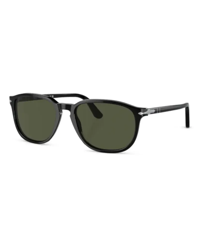 Persol Sonnenbrille mit rundem Gestell - Schwarz Schwarz