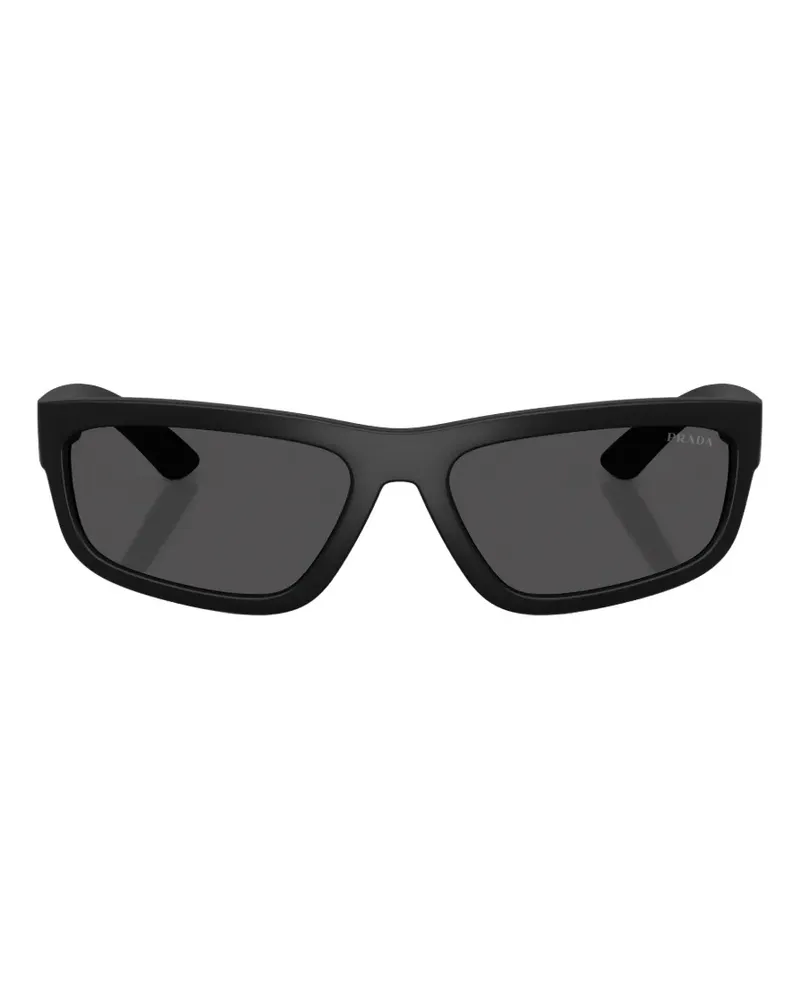 Prada Sonnenbrille mit eckigem Gestell - Schwarz Schwarz