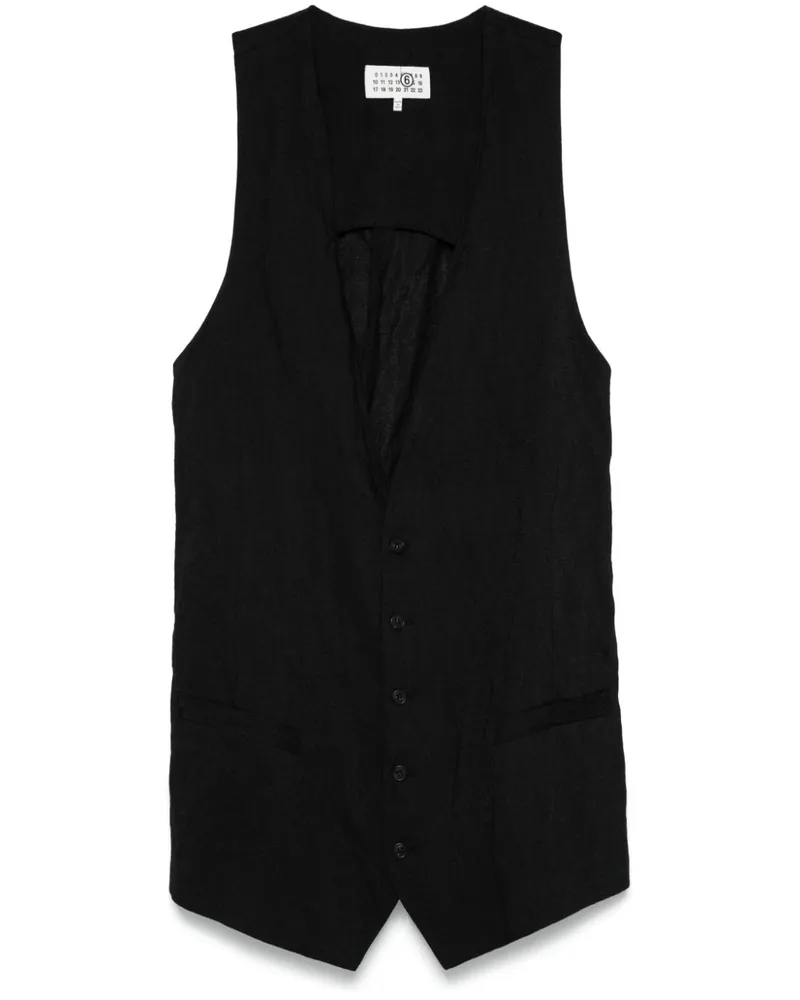 Maison Margiela Weste mit tiefem Ausschnitt - Schwarz Schwarz