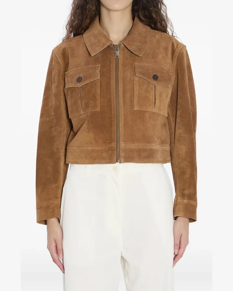 Arma Wildlederjacke mit spitzem Kragen - Braun Braun