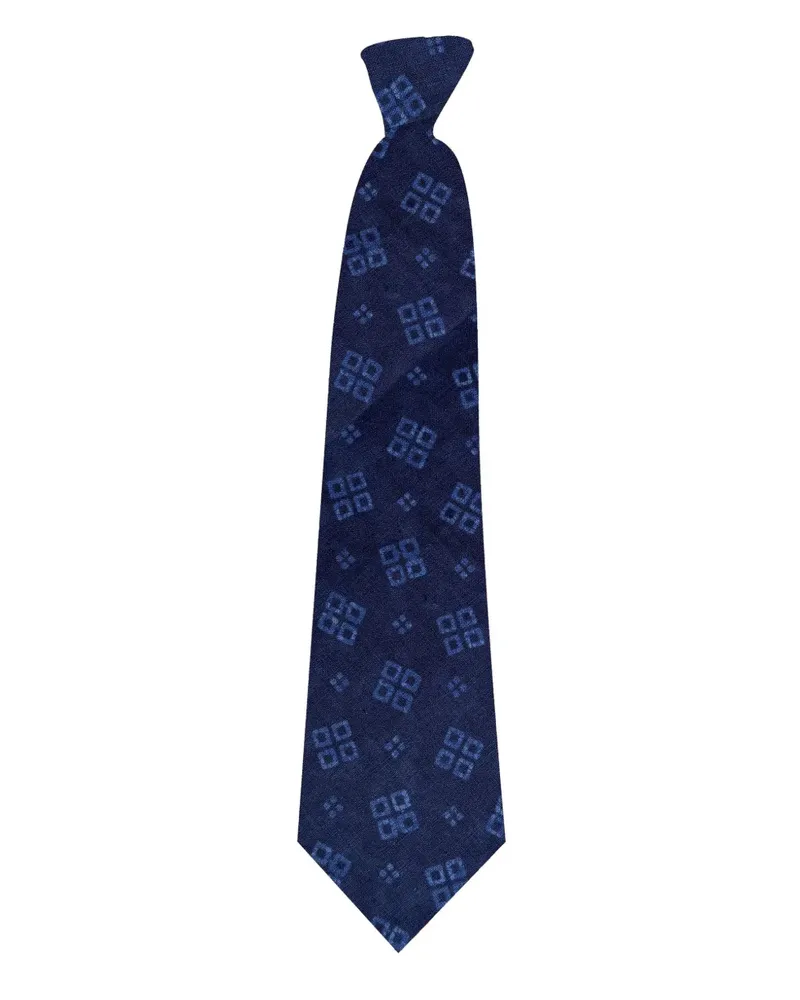 Ralph Lauren Leinenkrawatte mit Print - Blau Blau