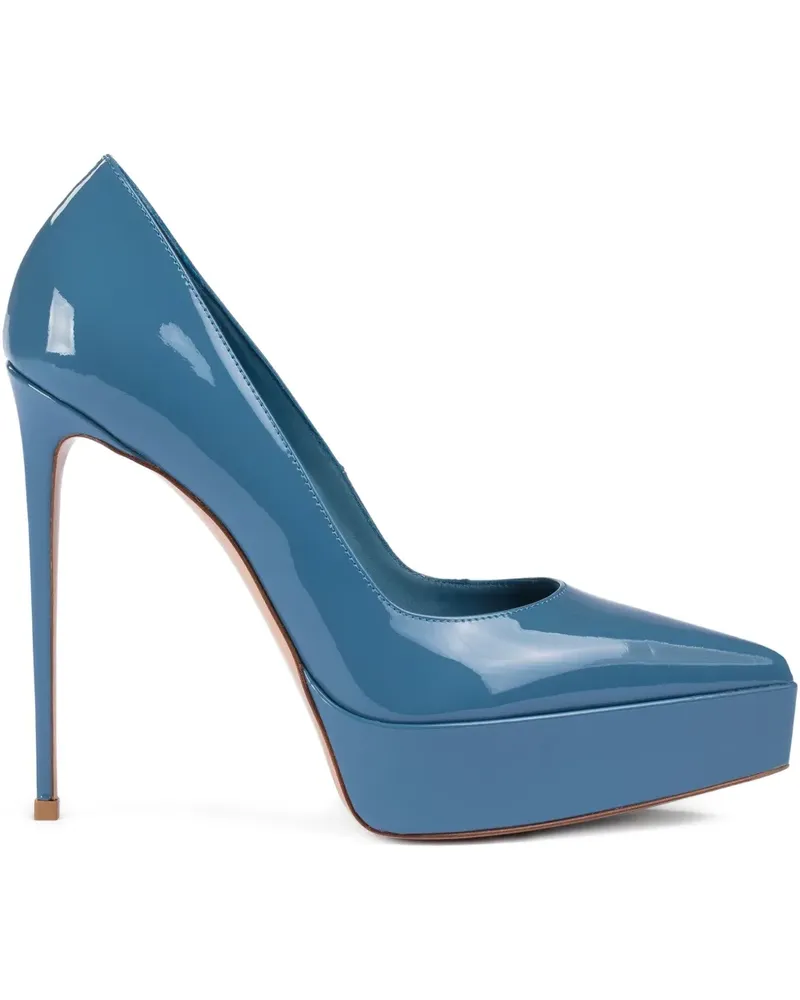 Le Silla Uma Plateau-Pumps aus Lackleder - Blau Blau