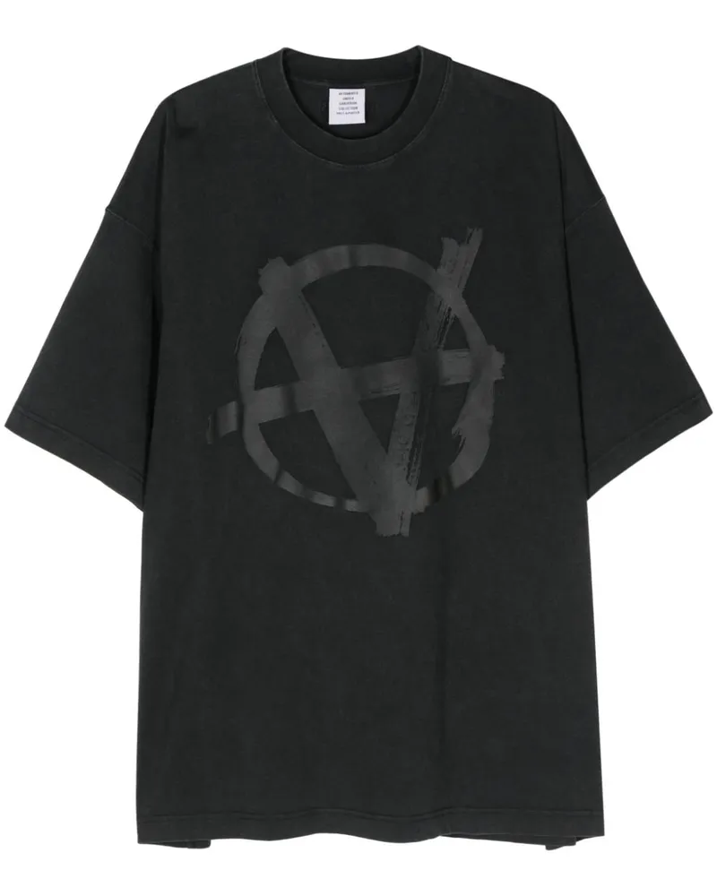 VETEMENTS T-Shirt mit grafischem Print - Grau Grau