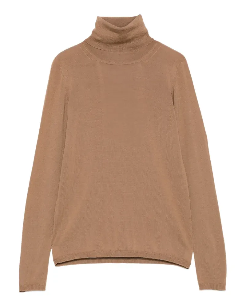 Max Mara Langärmeliger Rollkragenpullover - Braun Braun