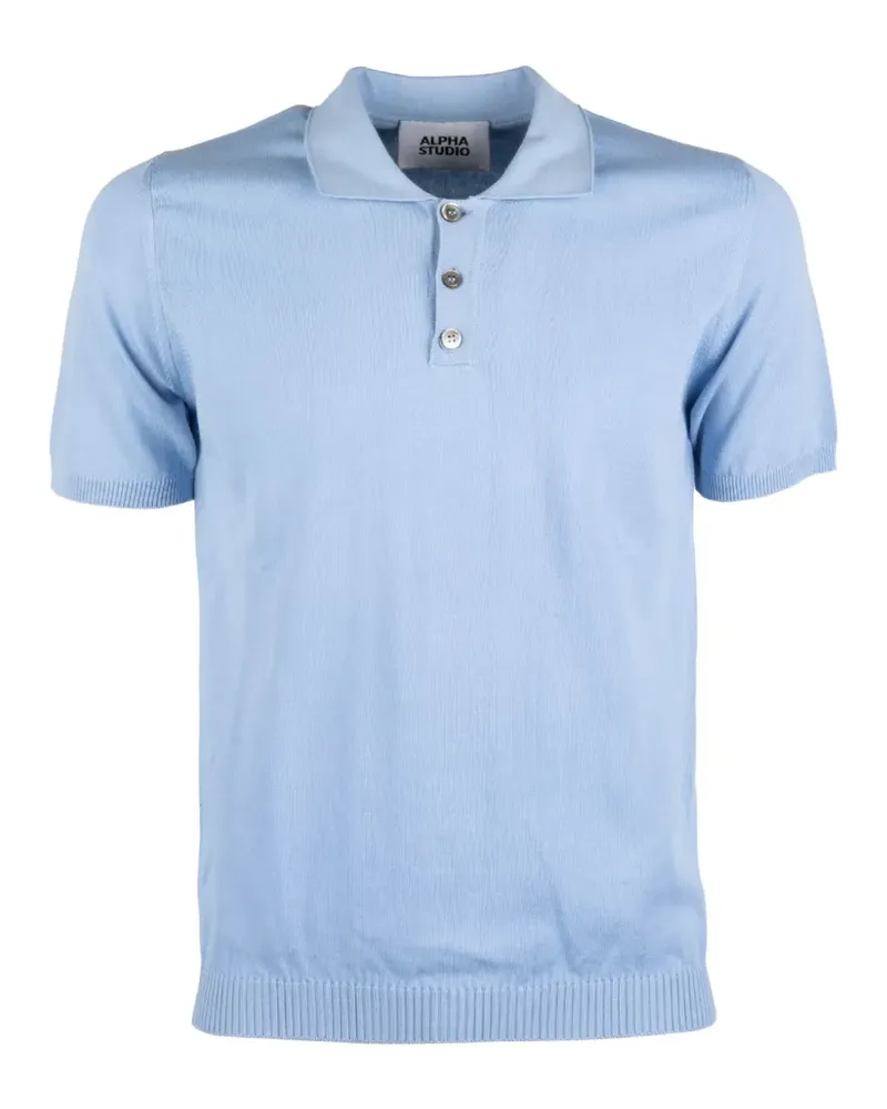 Alpha Studio short-sleeve knitted polo shirt - Blau Blau