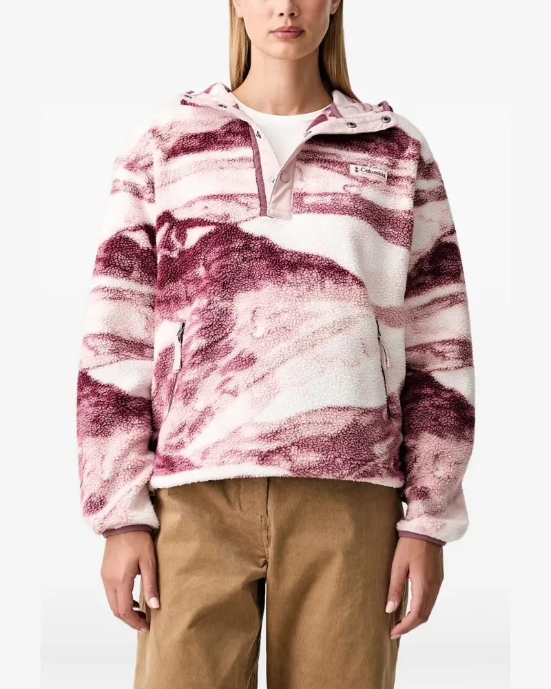 Columbia Sportswear Company Helvetia II Fleece-Hoodie mit Gebirgs-Print - Weiß Weiß