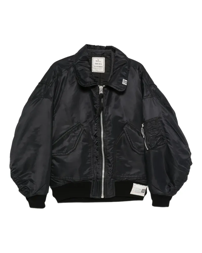 MIHARAYASUHIRO Geraffte Bomberjacke - Schwarz Schwarz