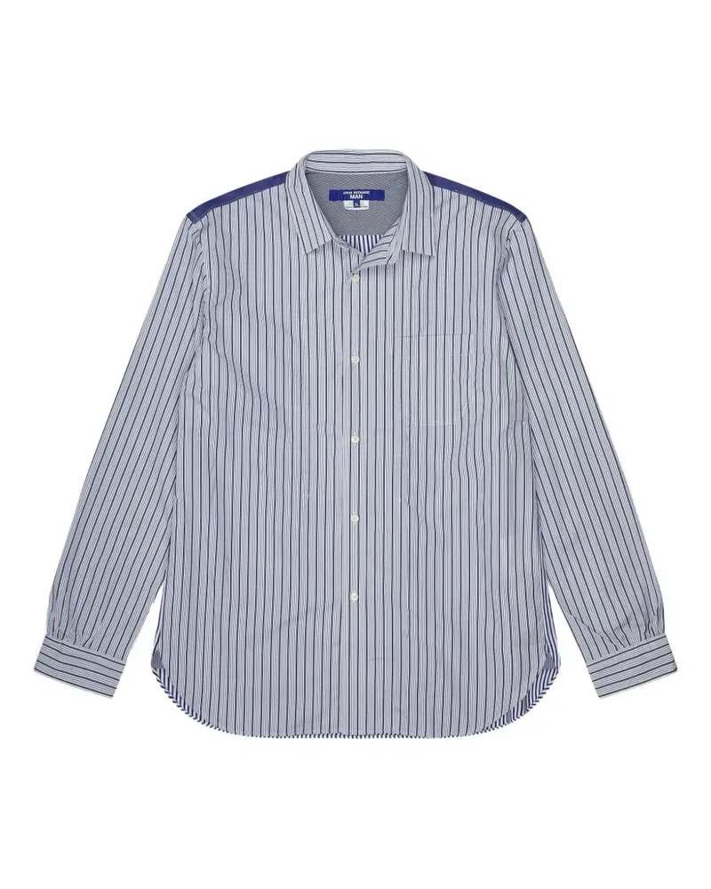 Junya Watanabe Hemd mit gestreiften Einsätzen - Blau Blau
