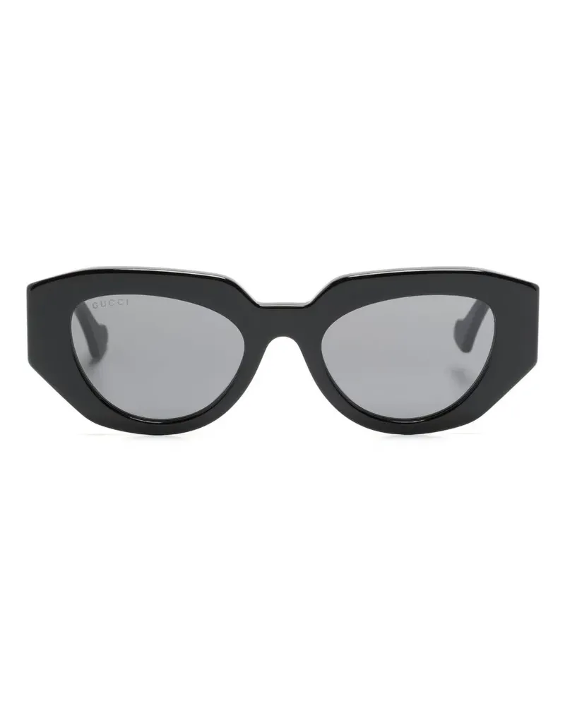 Gucci Sonnenbrille mit geometrischem Gestell - Schwarz Schwarz