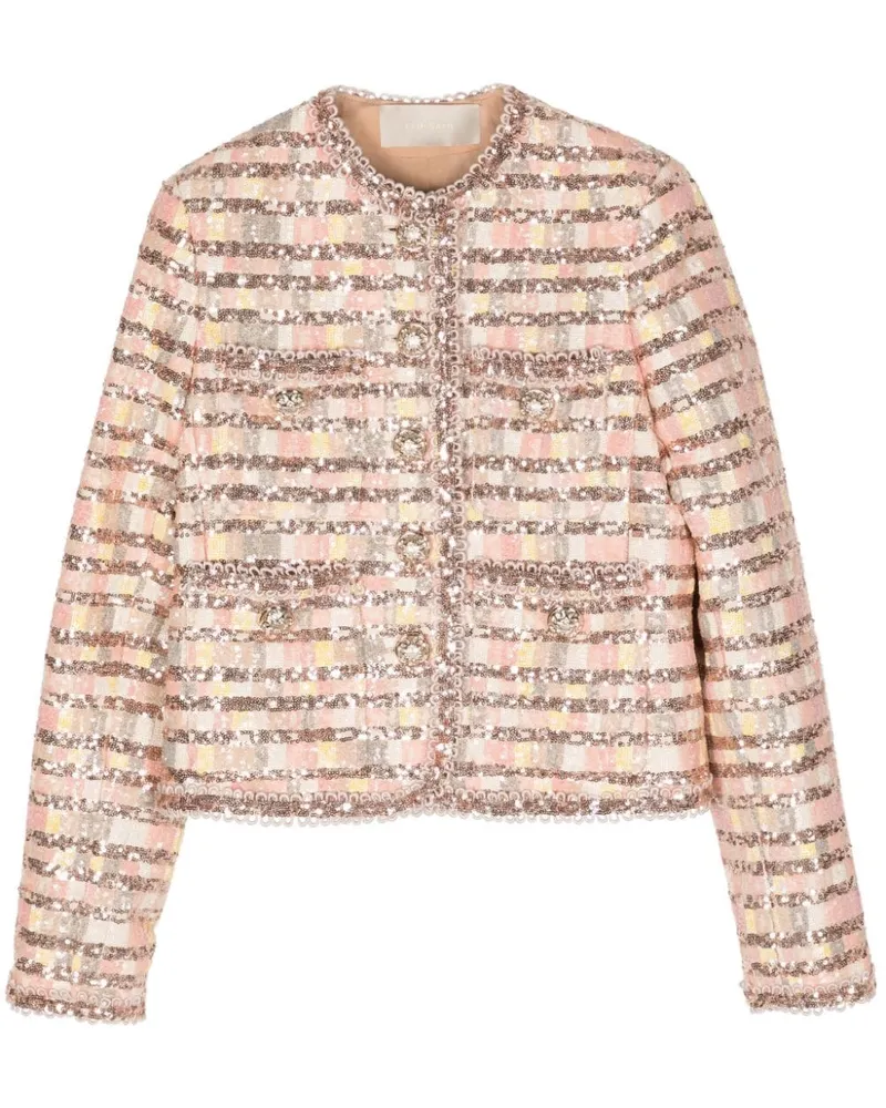 Elie Saab Camaleonte Jacke mit Pailletten Rosa