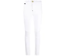 Skinny-Jeans mit hohem Bund - Weiß