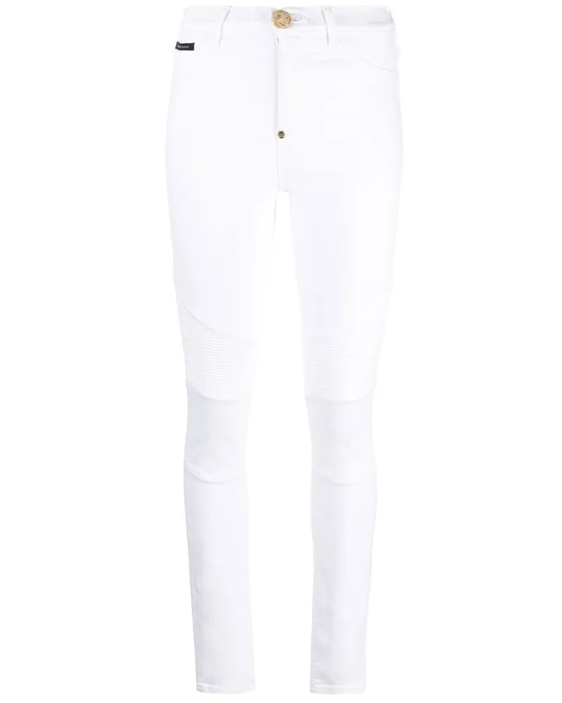 Philipp Plein Skinny-Jeans mit hohem Bund - Weiß Weiß