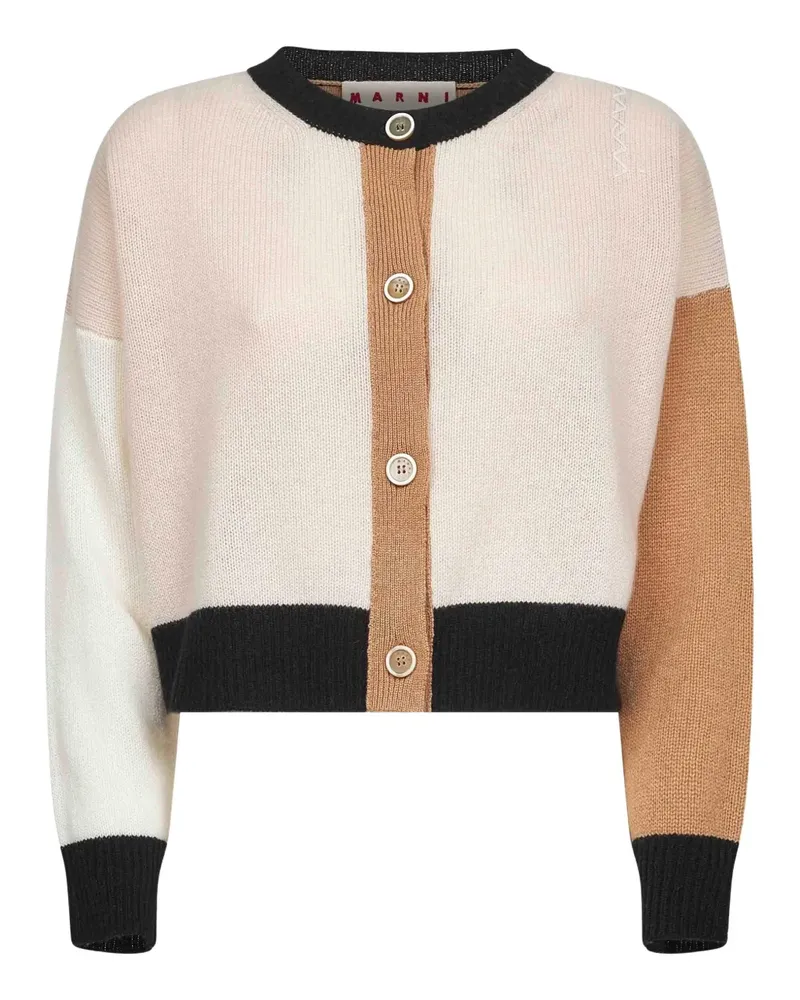 Marni Cardigan in Colour-Block-Optik - Nude Nude