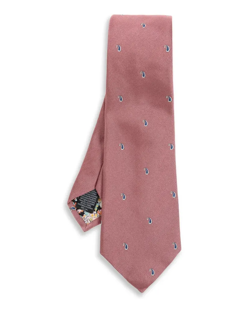 Paul Smith Krawatte mit Paisley-Stickerei - Rosa Rosa
