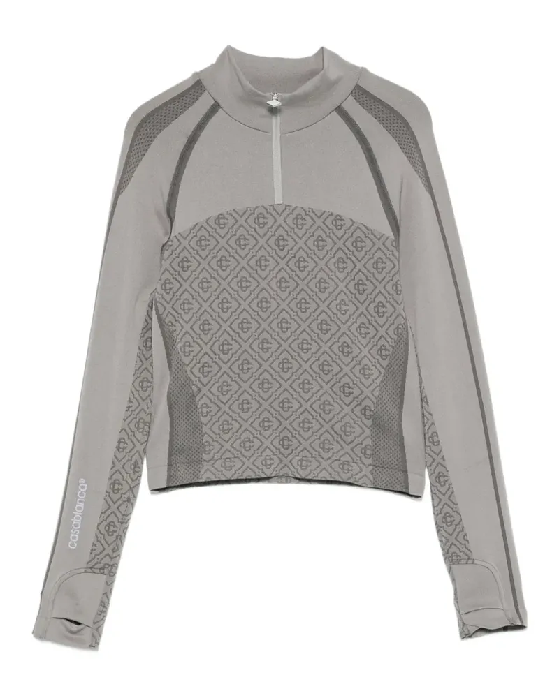 Casablanca Paris Oberteil mit Monogramm-Print - Grau Grau