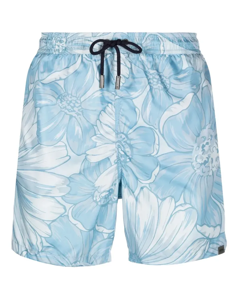 ASPESI Badeshorts mit Blumen-Print - Blau Blau
