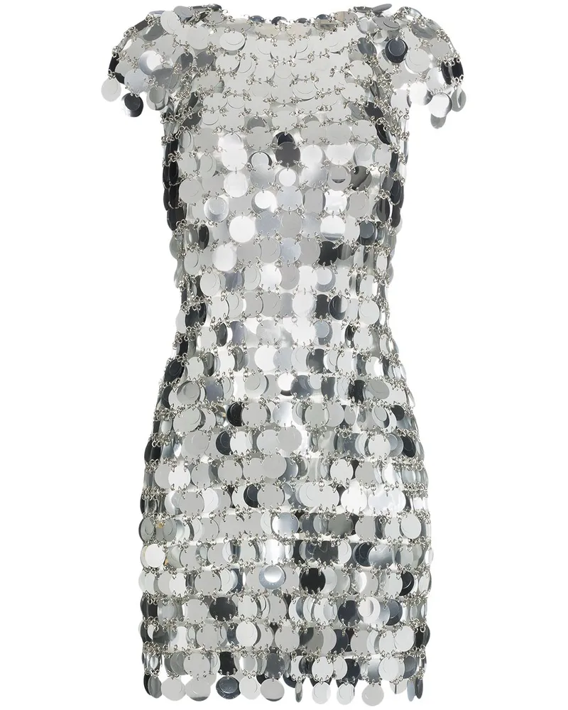 Paco Rabanne Minikleid mit Pailletten - Metallic Metallic