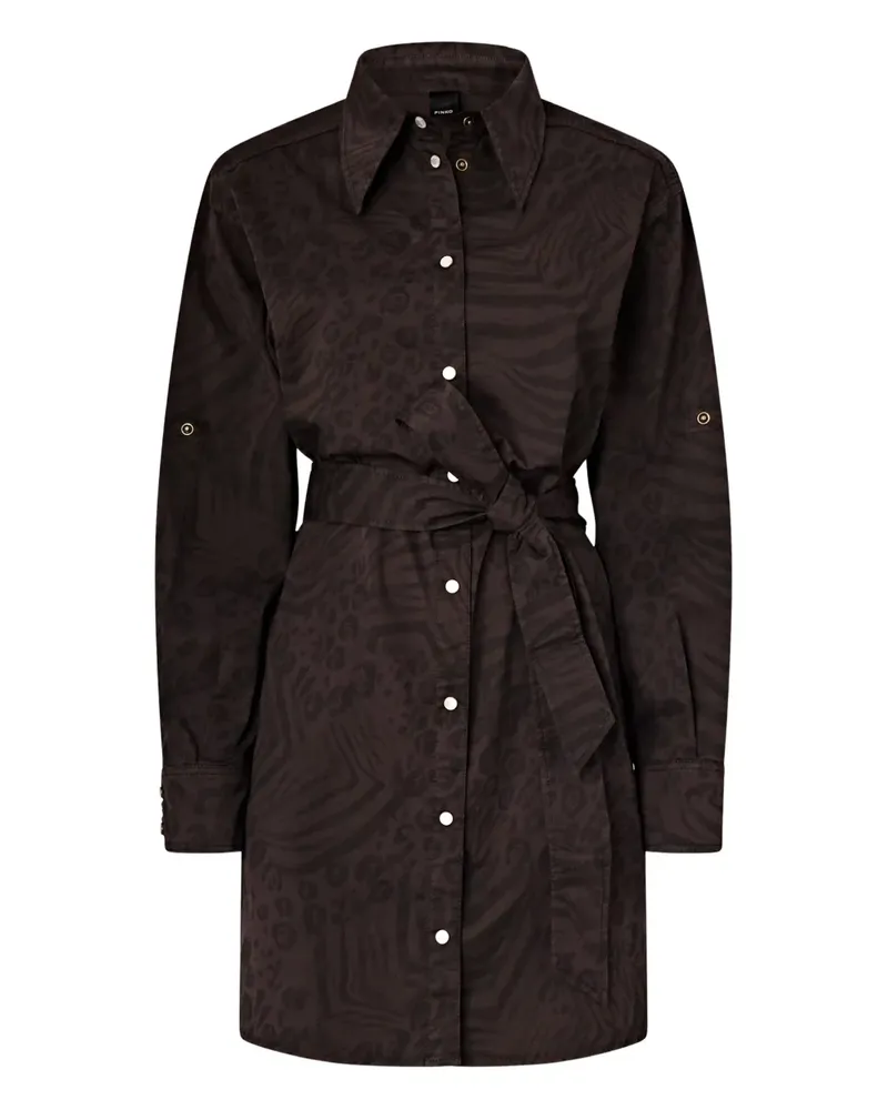 Pinko Gürtel-Midikleid mit Animal-Print - Braun Braun