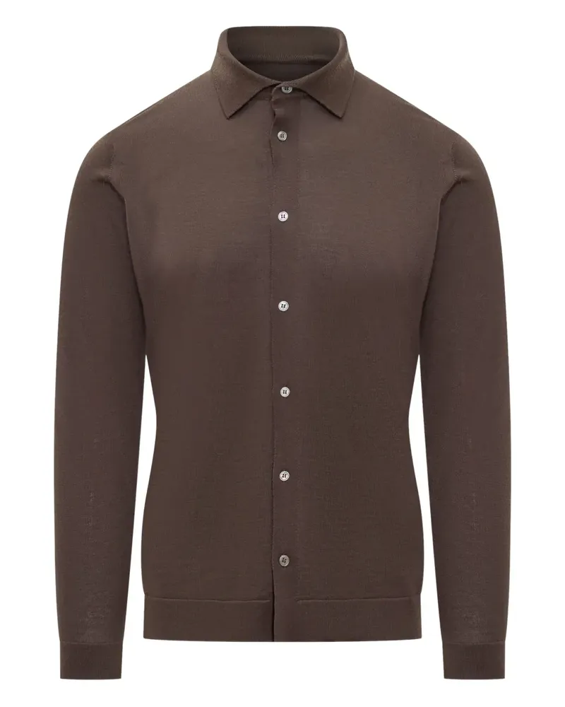 Filippo de Laurentiis button-fastening knitted shirt - Braun Braun