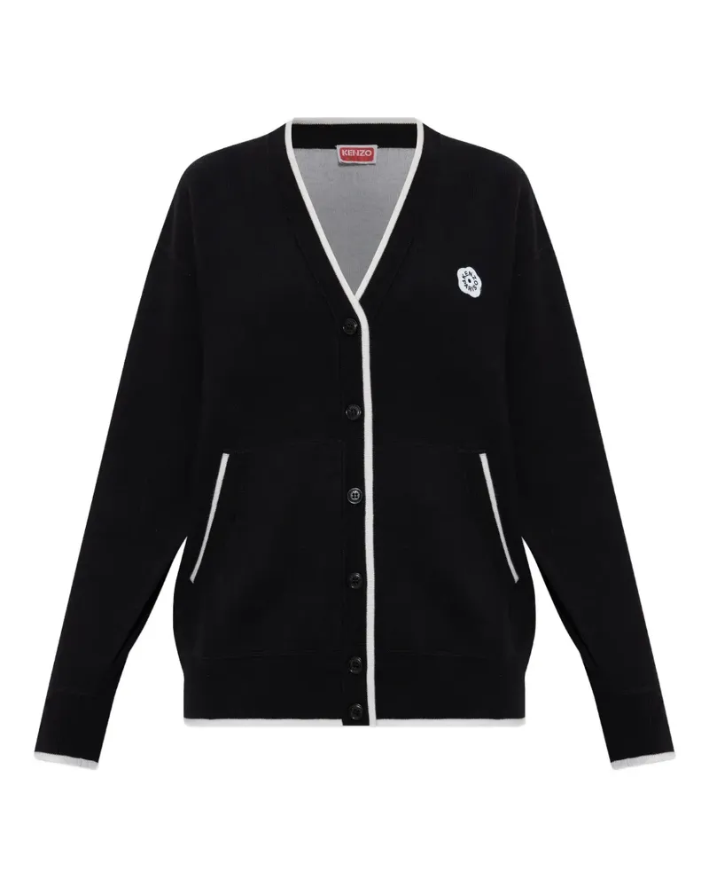 Kenzo appliqué trimmed cardigan - Schwarz Schwarz
